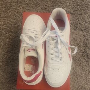 Puma White and Pink Athletic Shoes
